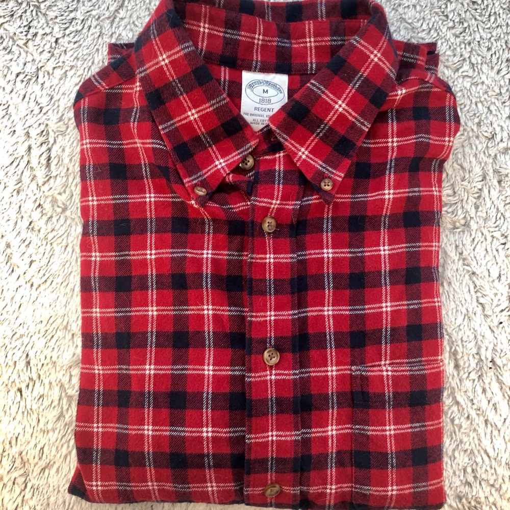 Brooks Brothers 1818 Regent Reg Fit M Red Flannel
